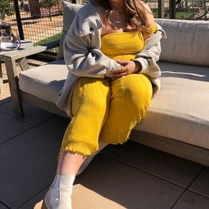 free People Yellow Jumpsuit